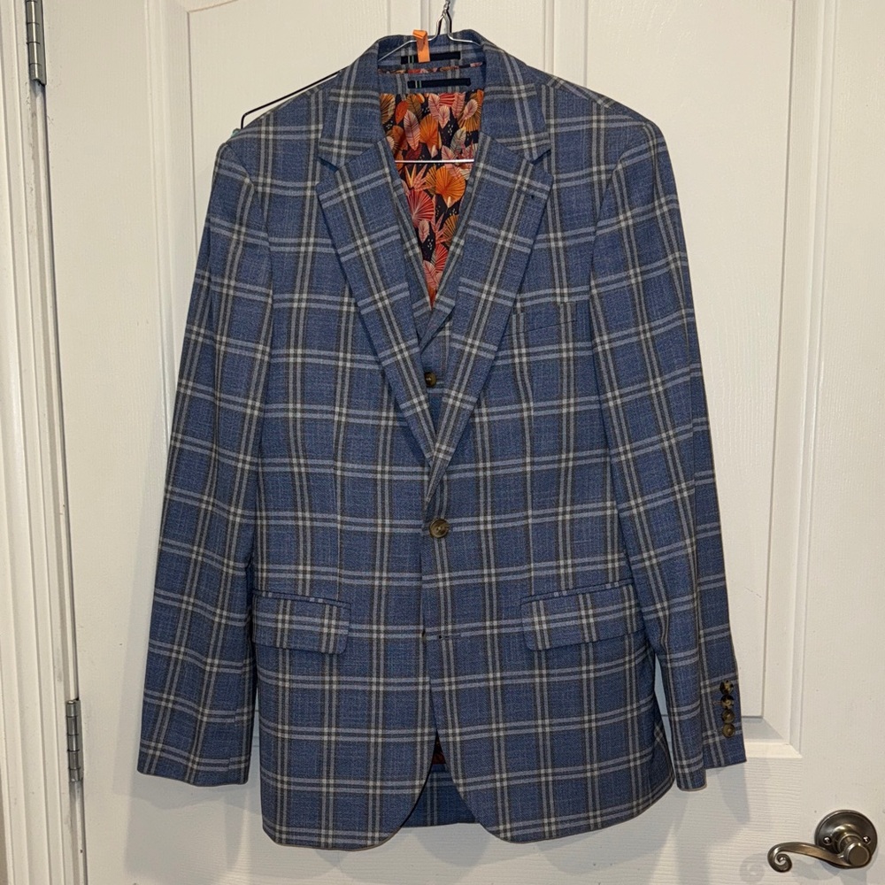 Harry Brown Blue plaid 3 piece suit